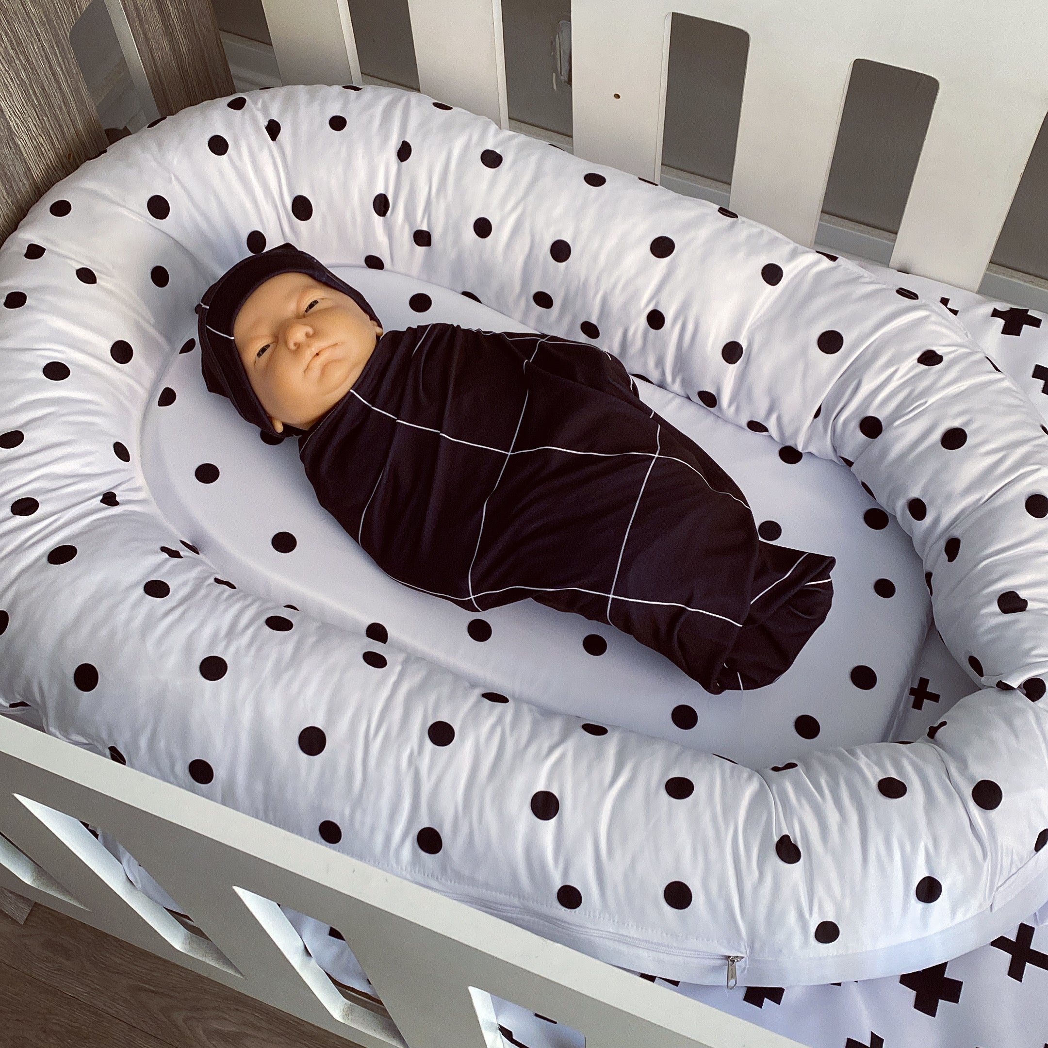 Nest - Black Dots 01 baby nursery snuggle nests South Africa