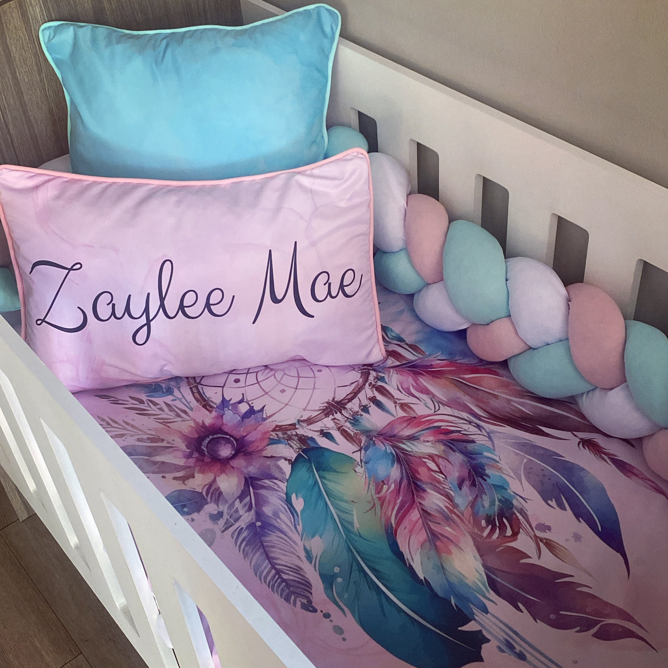 Cot Bedding - Pink Dreamcatcher Set 01