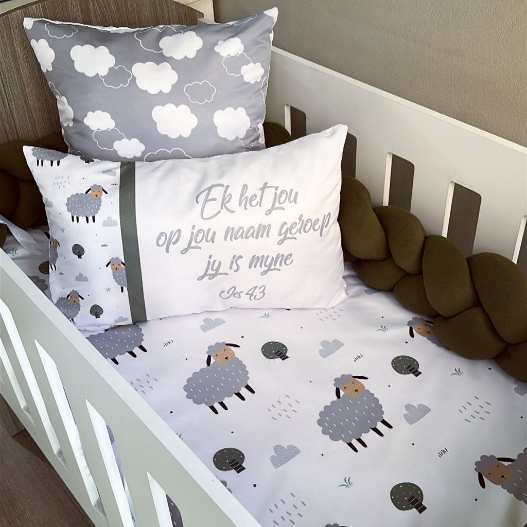 Cot Bedding - Grey Sheep Set 04 baby neutral nursery linen set South Africa