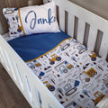 Cot Bedding - Dark Blue Construction Set 02 baby boy nursery linen set South Africa