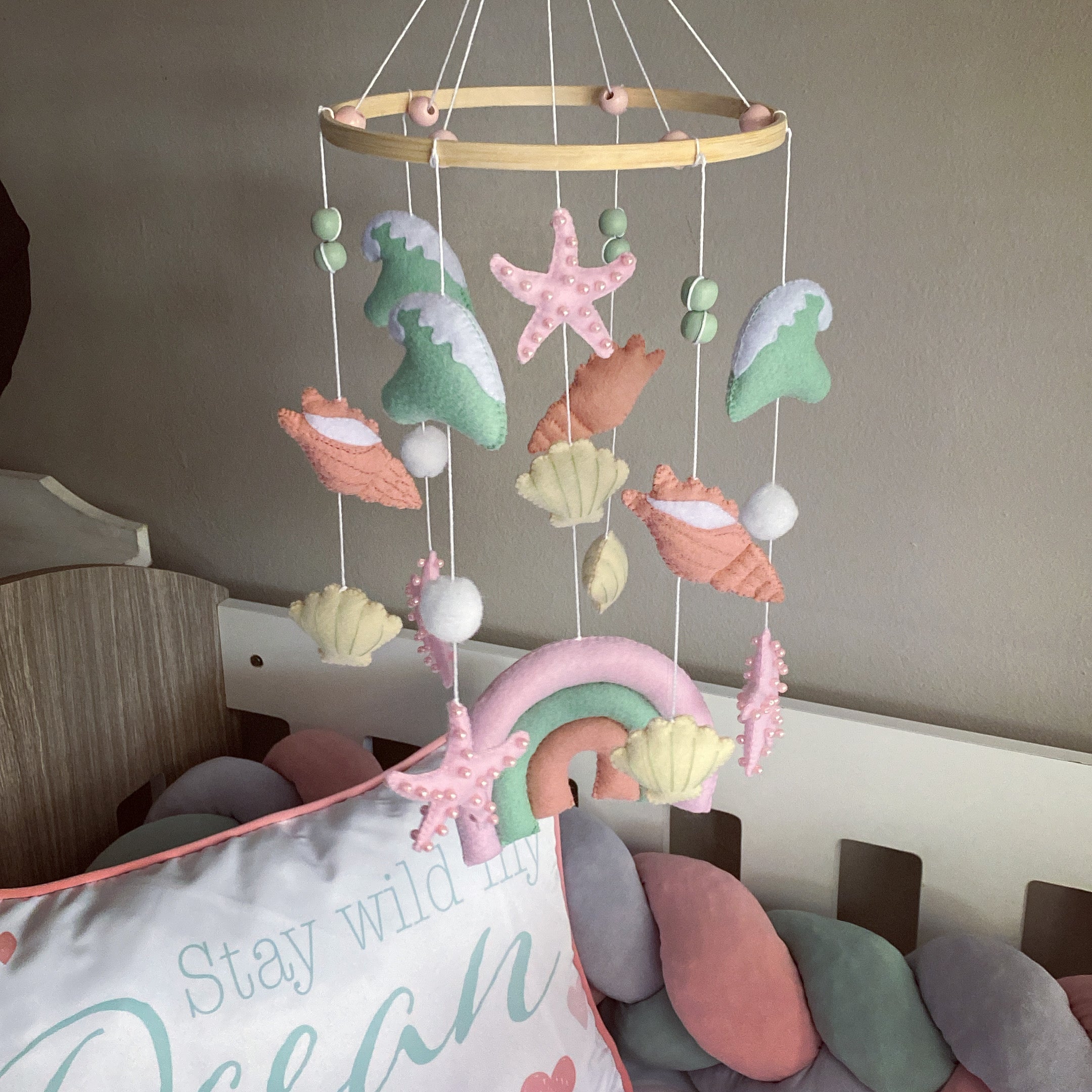 Cot Bedding - Pink Rainbow Set 04