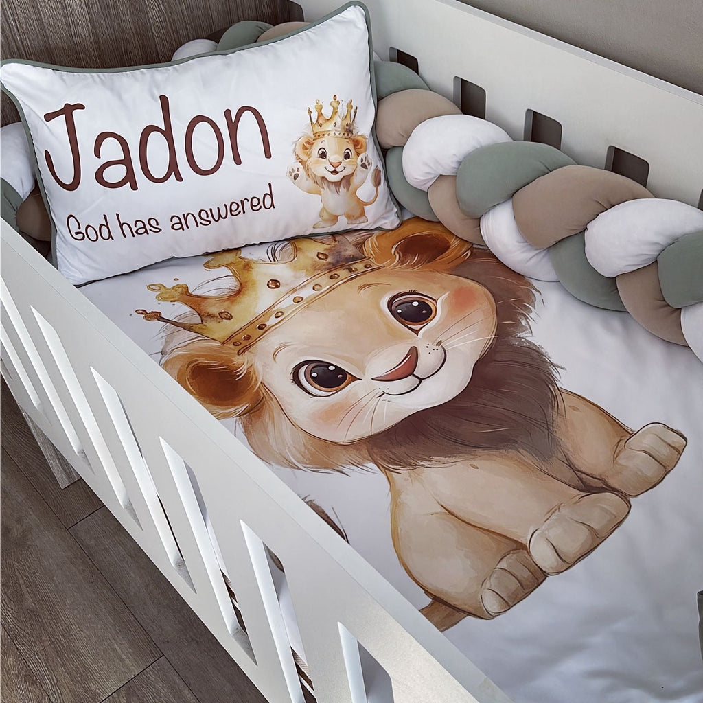 Cot Bedding - Stone Lion Set 01 baby neutral nursery linen set South Africa