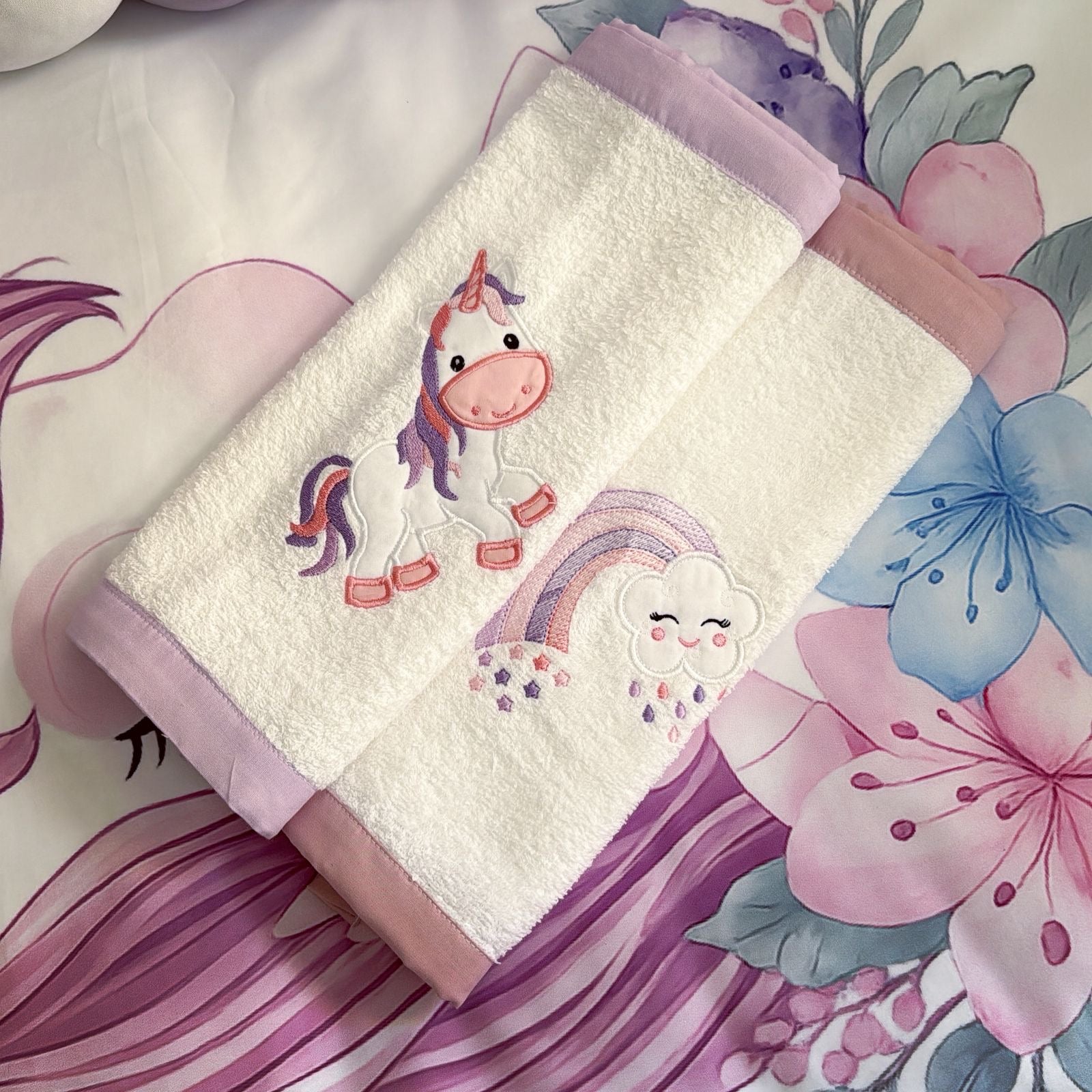 Cot Bedding - Lilac Unicorn Set 03