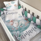 Cot Bedding - Green Horse Set 01 baby neutral nursery linen set South Africa