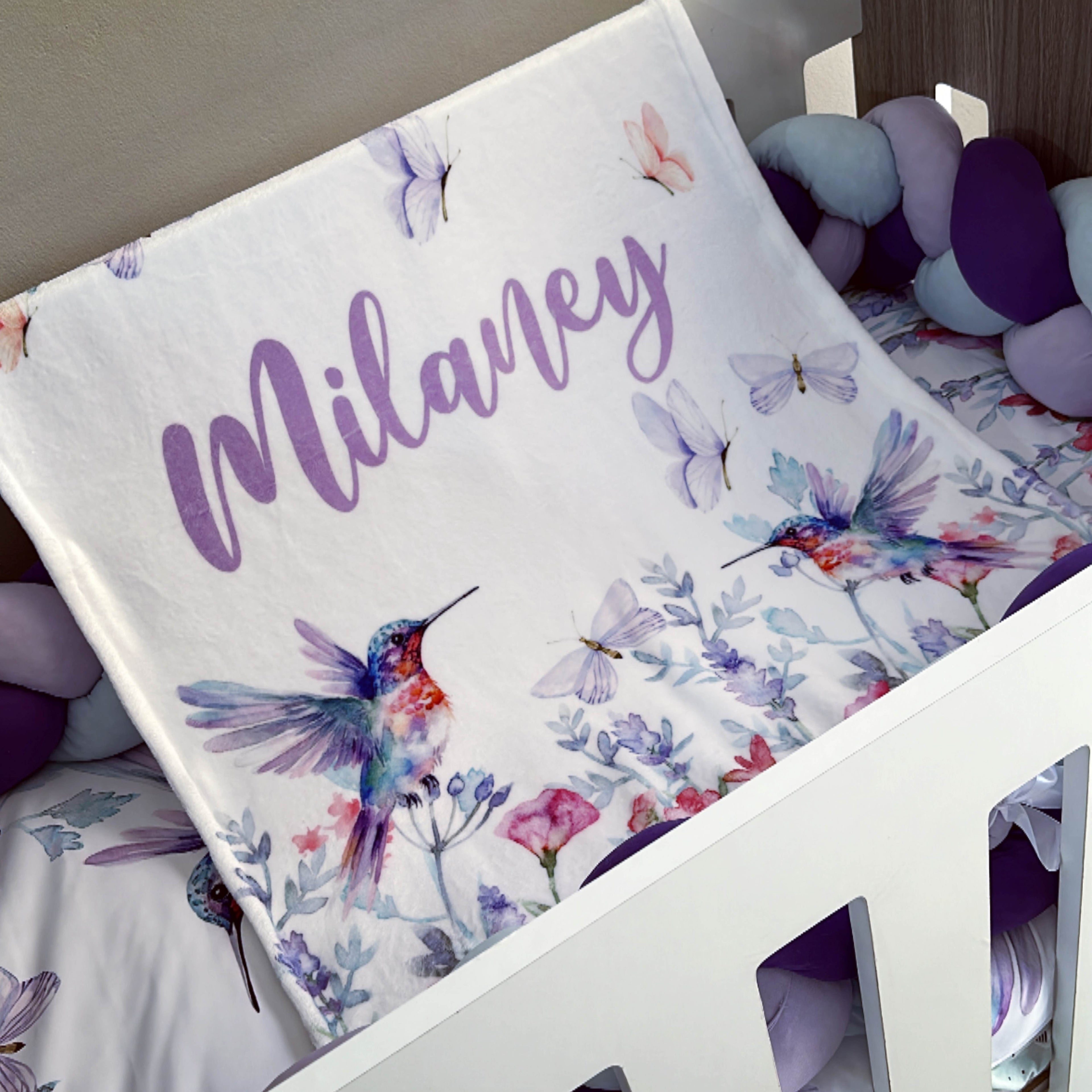 Cot Bedding - Lilac Bird Set 01