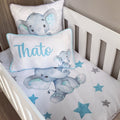 Cot Bedding - Blue Elephant Set 08 baby neutral nursery linen set South Africa