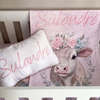 Cot Bedding - Flower Highlands Cow Set 01