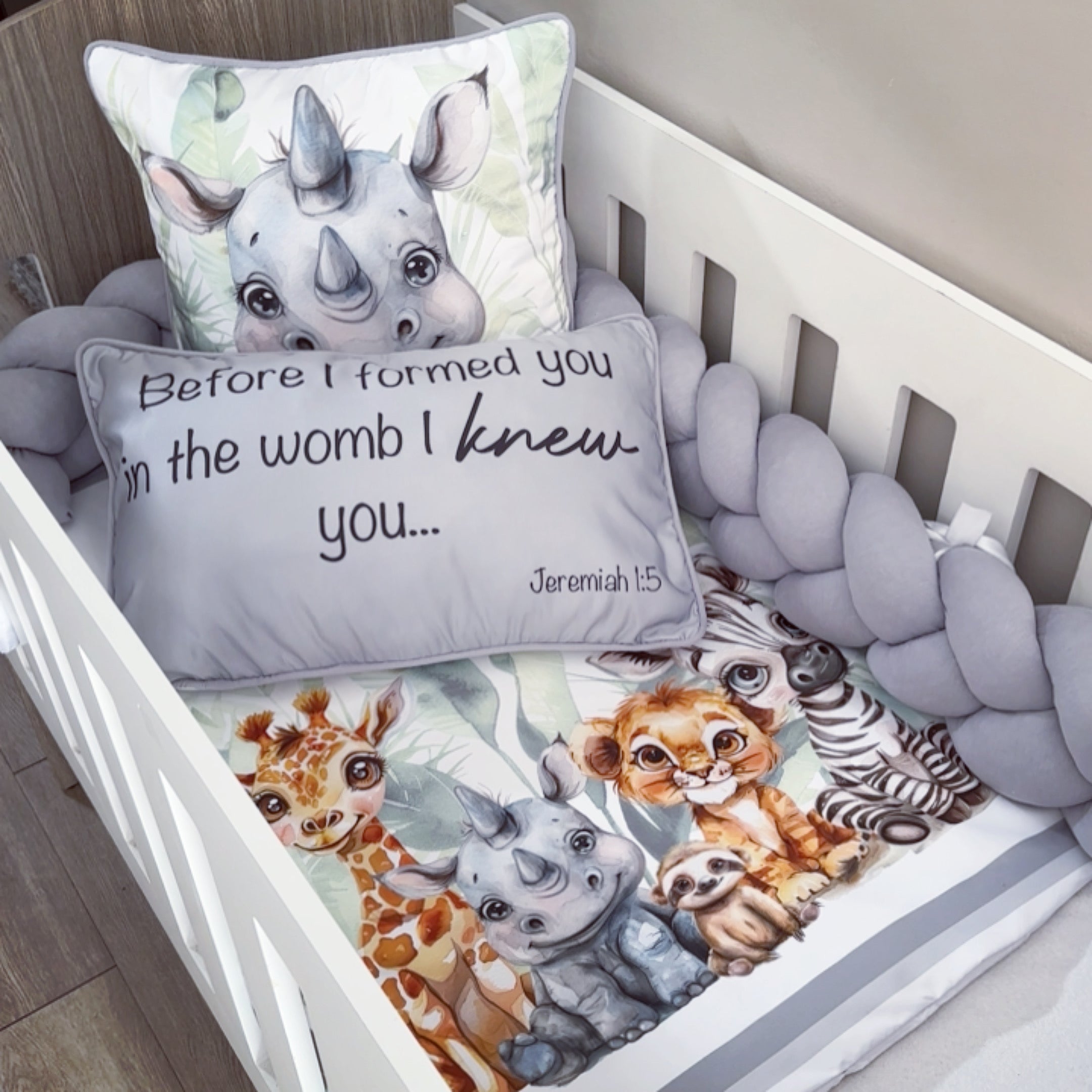 Cot Bedding - Safari Set 03 baby neutral nursery linen set South Africa