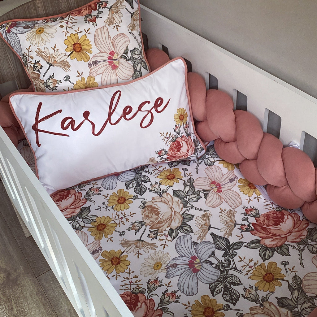Cot Bedding - Boho Floral Set 03