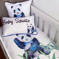 Cot Bedding - Black Panda Set 03 baby neutral nursery linen set South Africa