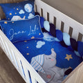 Cot Bedding - Navy Elephant Set 01 baby boy nursery linen set South Africa