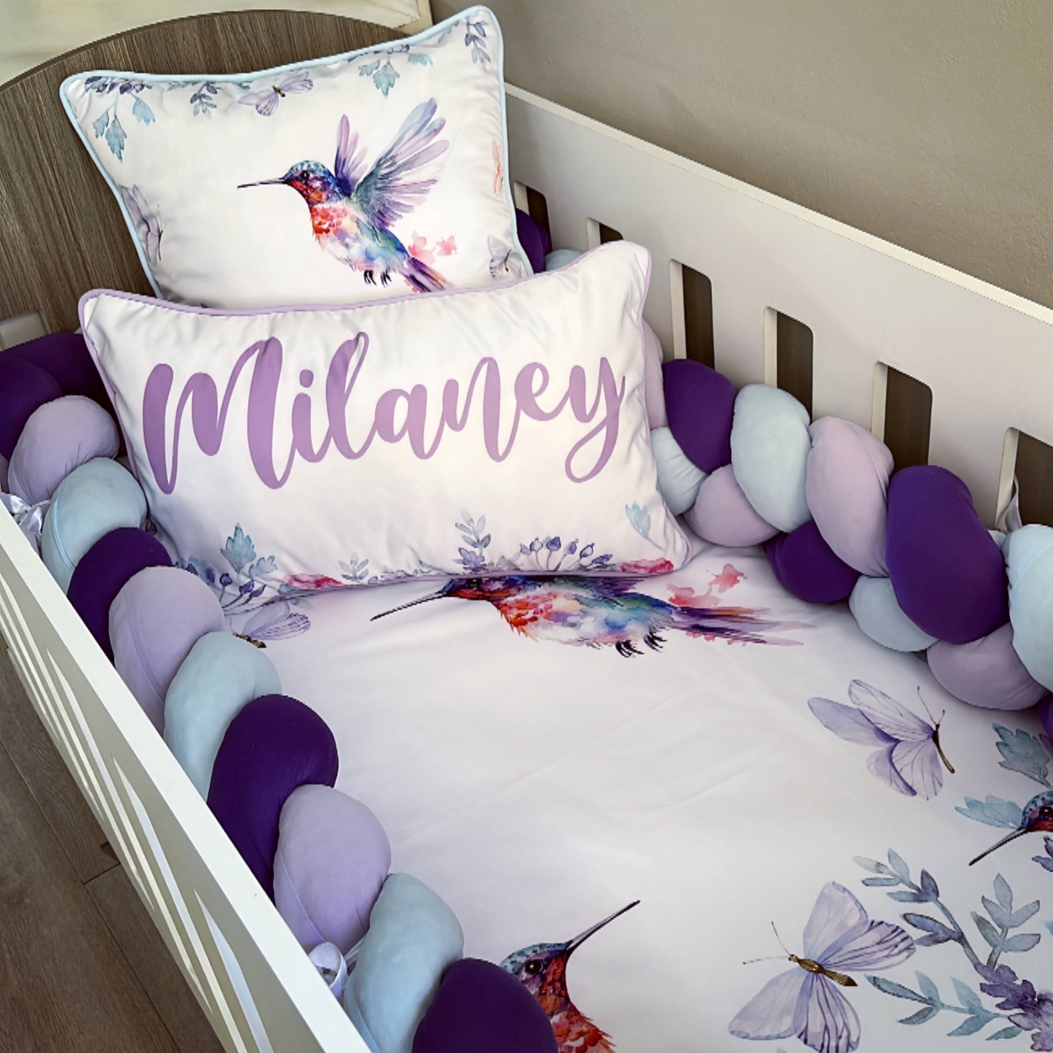 Cot Bedding - Lilac Bird Set 01