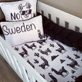 Cot Bedding - Black Llama Set 01 baby neutral nursery linen set South Africa