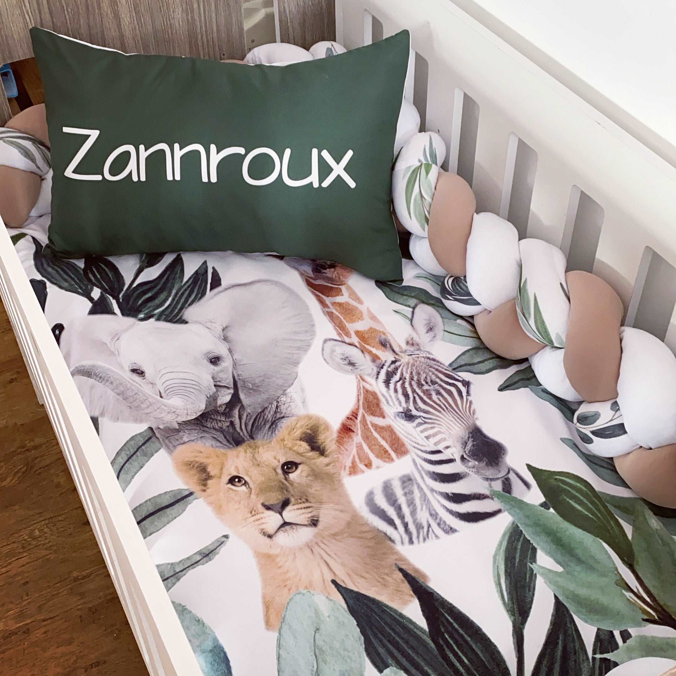 Cot Bedding - Green Safari Set 01 baby boy nursery linen set South Africa