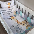 Cot Bedding - Aqua Safari Set 02 baby neutral nursery linen set South Africa