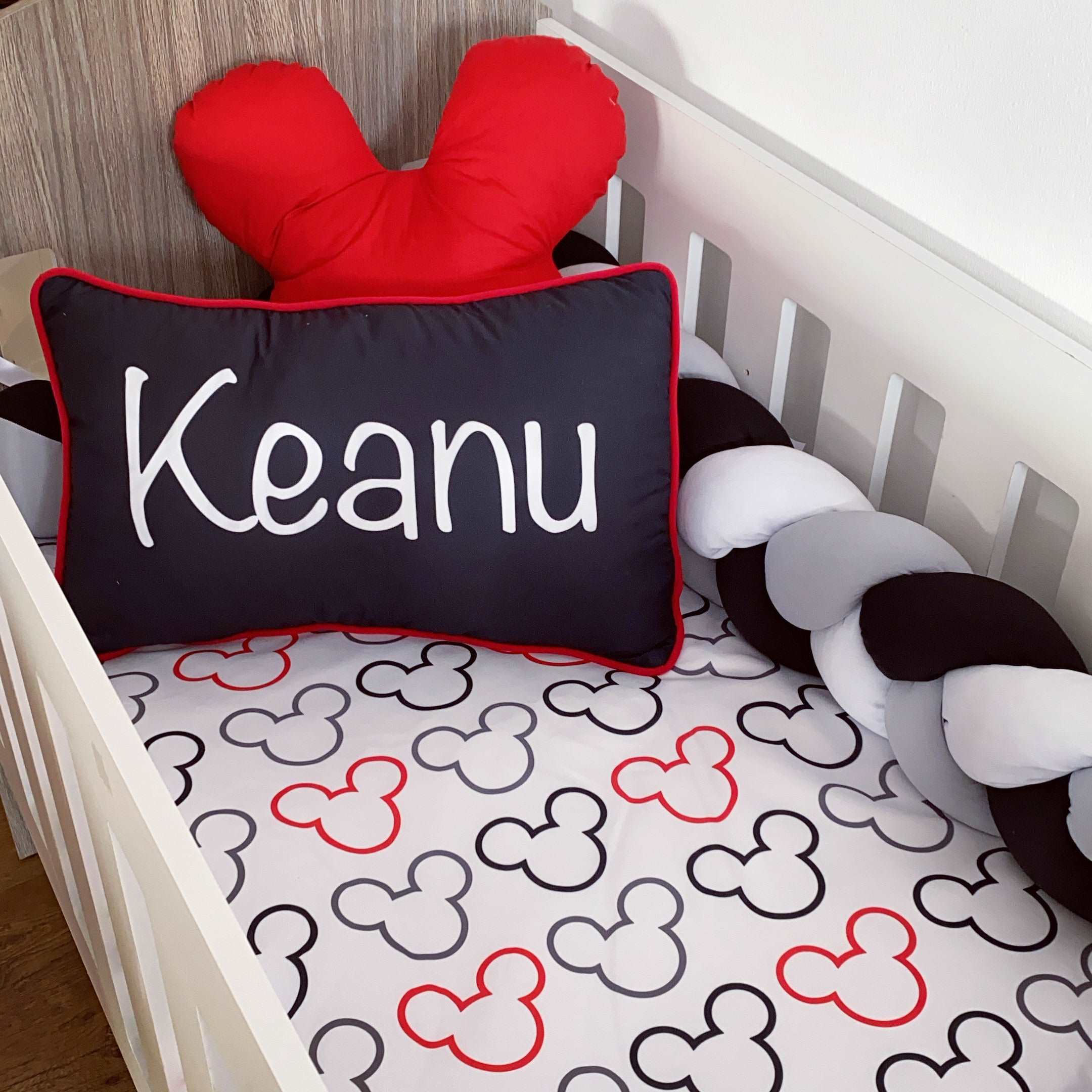 Cot Bedding - Red Black Mouse Set 03 baby boy nursery linen set South Africa