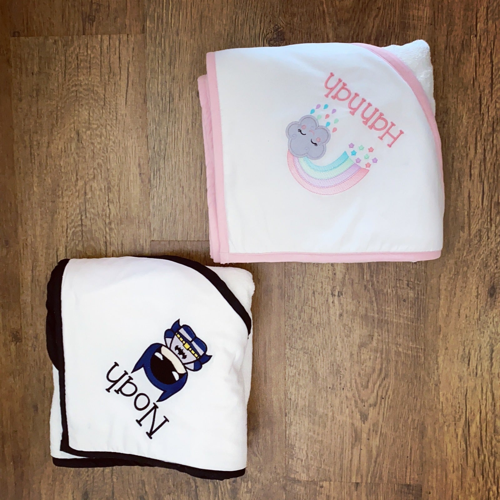 Hooded Towels - Black and Pink 01 baby toddler hooded towels South Africa