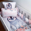 Cot Bedding - Pink Penguin Set 02