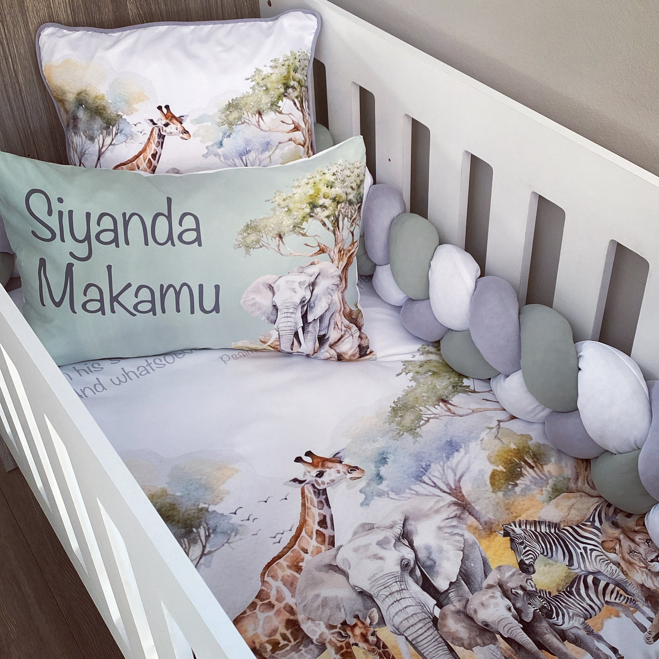 Cot Bedding - Safari Set 25 baby neutral nursery linen set South Africa