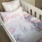 Cot Bedding - Pink Elephant Set 02