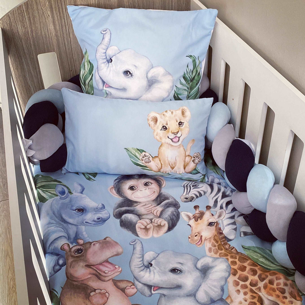 Cot Bedding - Blue Safari Set 01 baby boy nursery linen set South Africa