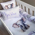 Cot Bedding - Purple Elephant Set 01