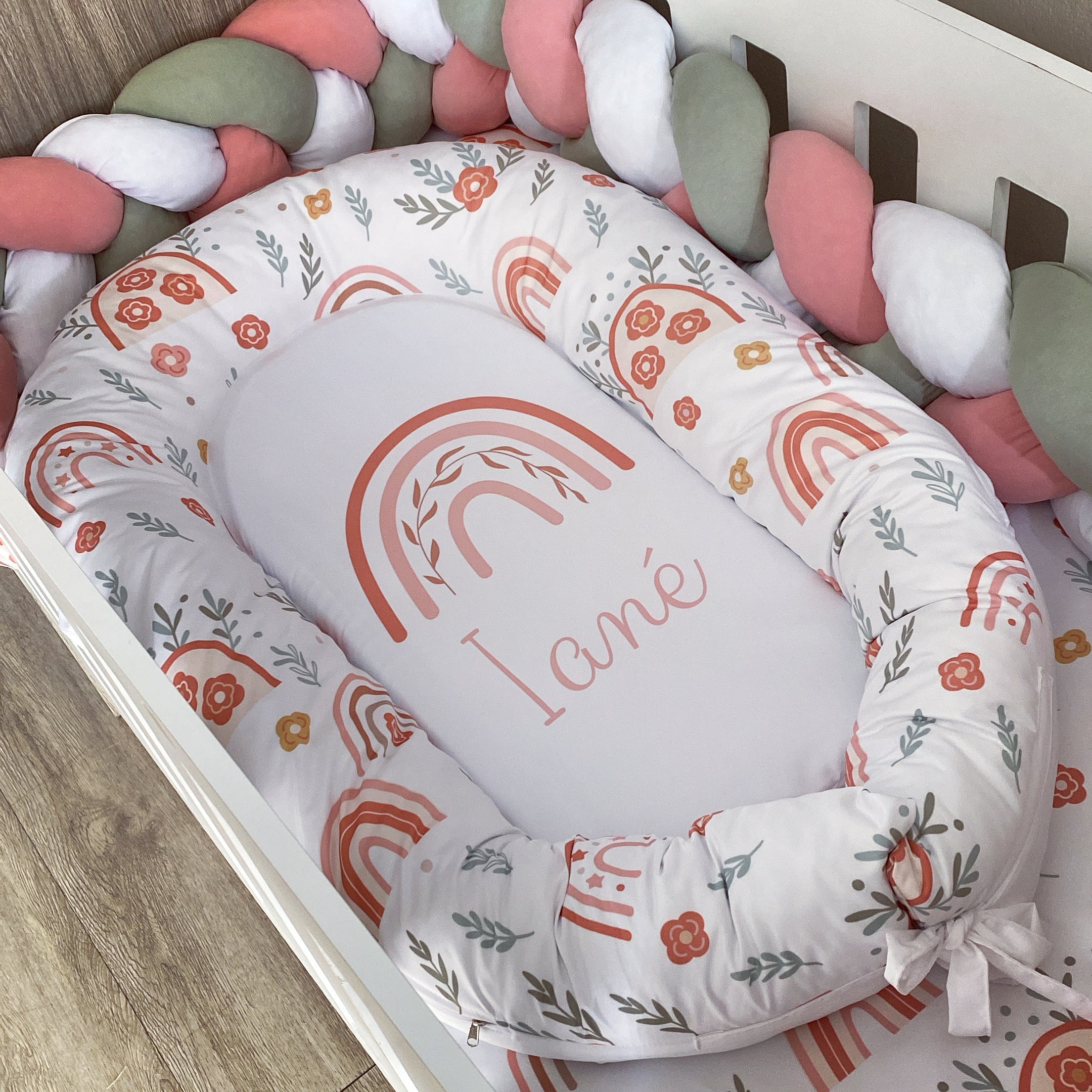 Cot Bedding - Coral Rainbow Set 01