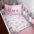 Cot Bedding - Pink Boho Rainbow Set 07