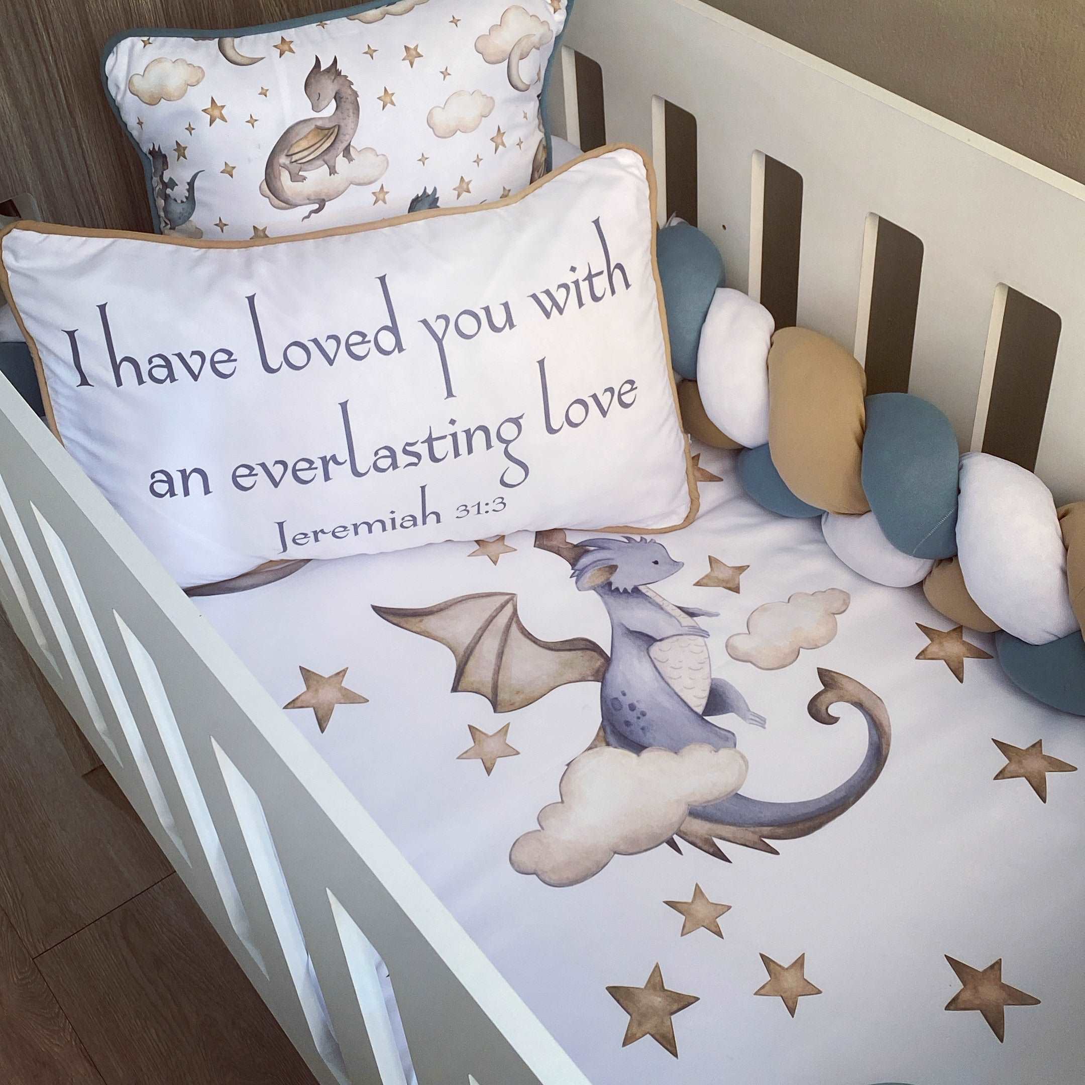 Cot Bedding - Dragon Set 01 baby boy nursery linen set South Africa