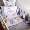 Cot Bedding - Grey Polka Safari Set 03 baby neutral nursery linen set South Africa