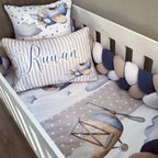 Cot Bedding - Blue Stone Plane Set 03 baby boy nursery linen set South Africa