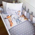 Cot Bedding - Grey Polka Safari Set 04 baby neutral nursery linen set South Africa