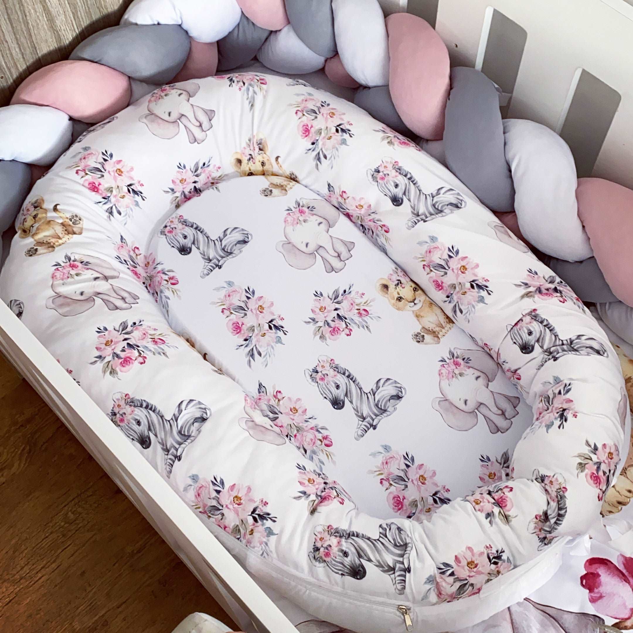 Cot Bedding - Pink Safari Set 10