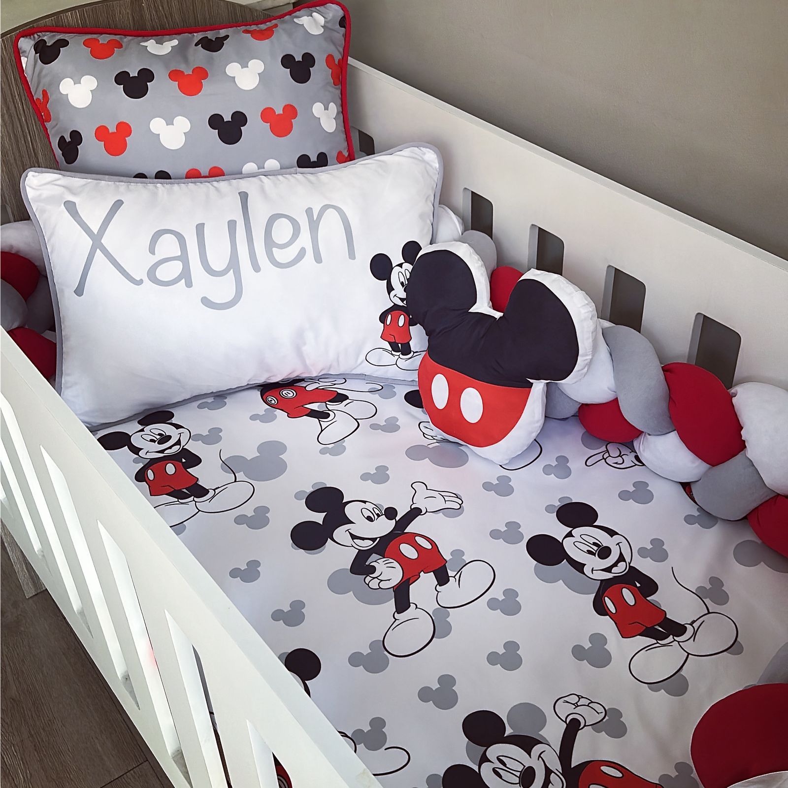 Cot Bedding - Red Black Mouse Set 04 baby boy nursery linen set South Africa
