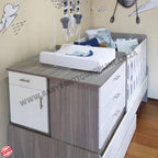 Baby Bedroom in a Box - 5-in-1 Cot - Melamine White & Cascade - B0207