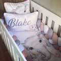 Cot Bedding - Stone Elephant Set 01 baby neutral nursery linen set South Africa