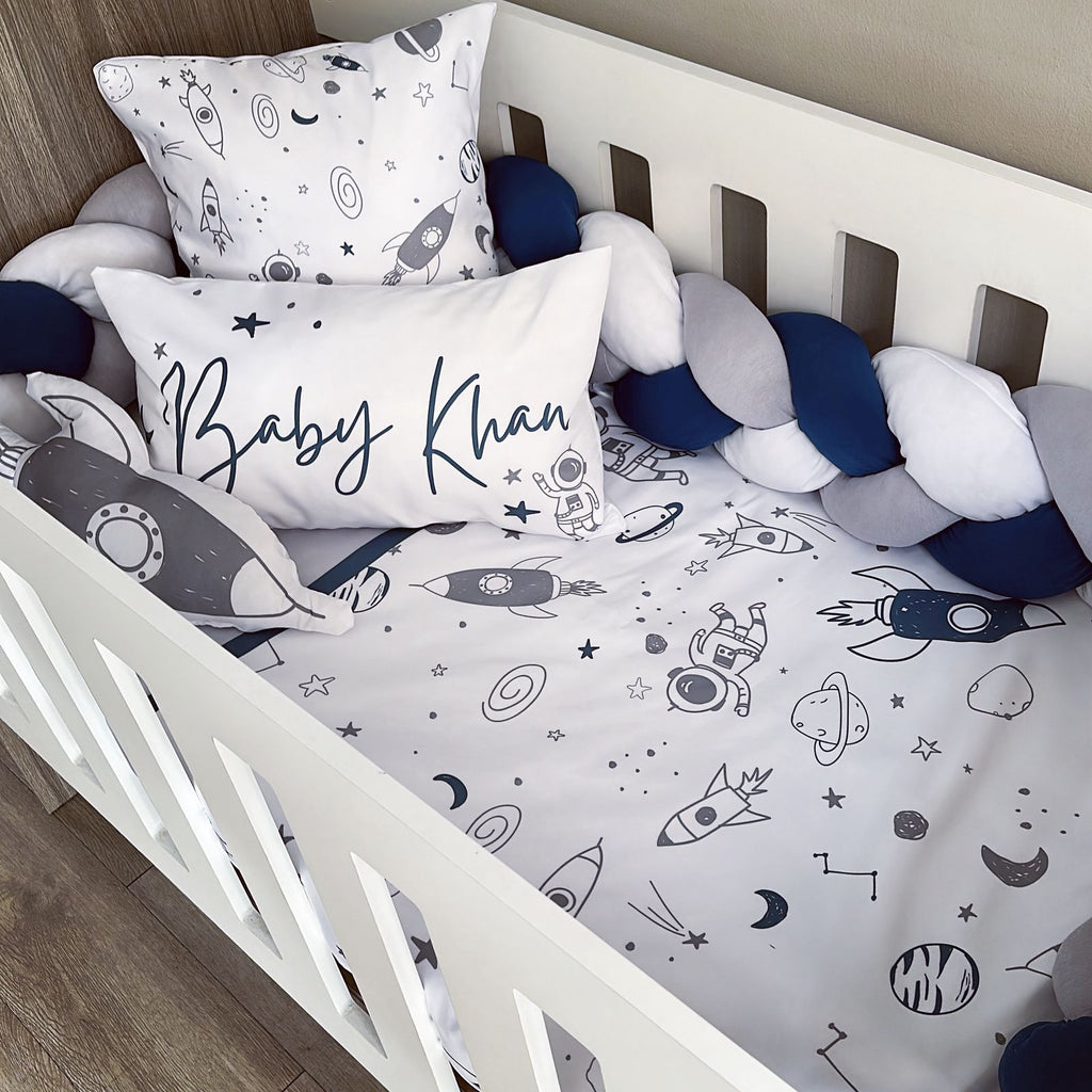 Cot Bedding - Blue Space Set 03 baby boy nursery linen set South Africa