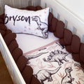 Cot Bedding - Brown Dinosaur Set 01 baby boy nursery linen set South Africa