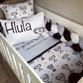 Cot Bedding - Black Trophy Set 01 baby neutral nursery linen set South Africa