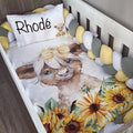 Cot Bedding - Sunflower Highland Cow Set 01