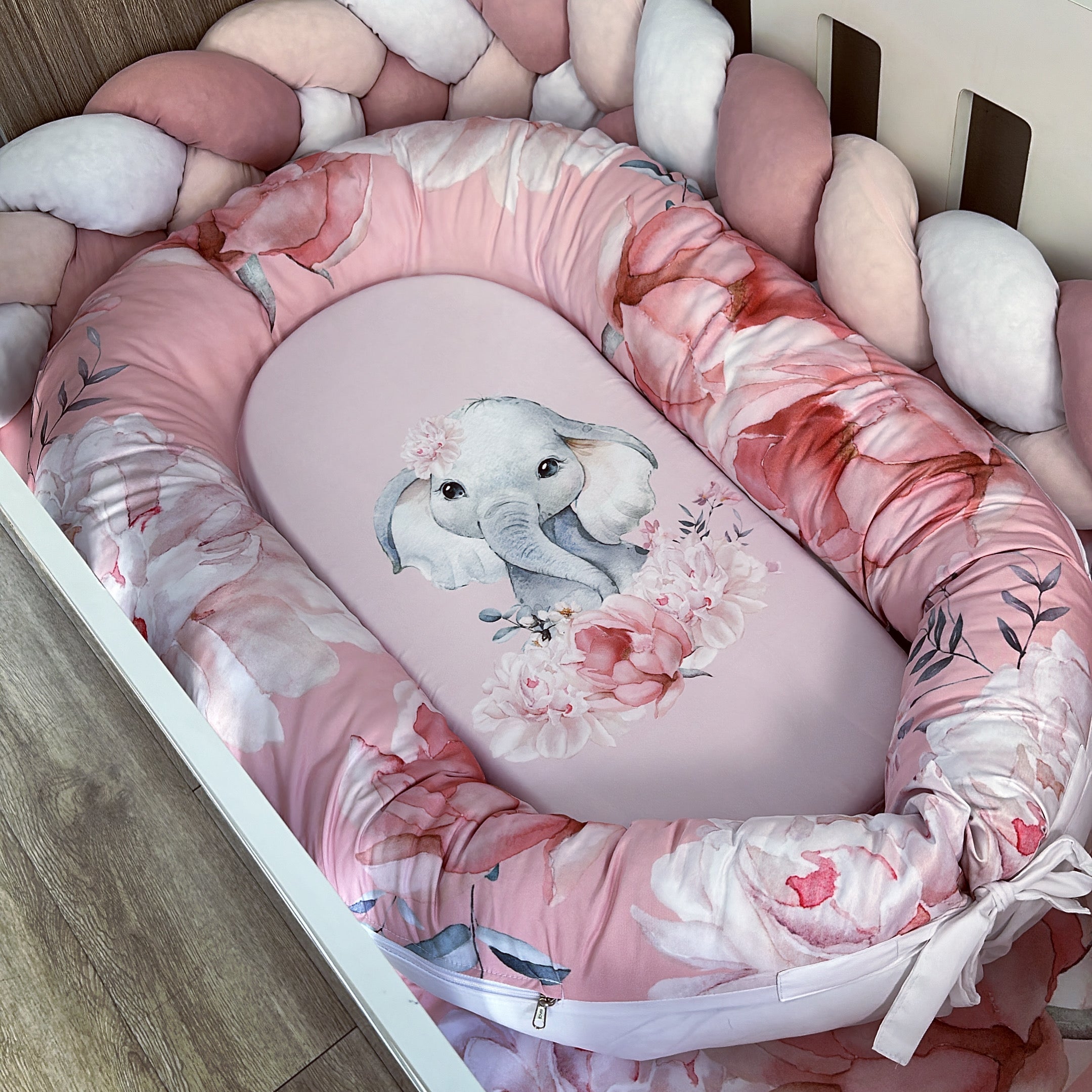 Nest - Pink Elephant 01 baby nursery snuggle nests South Africa