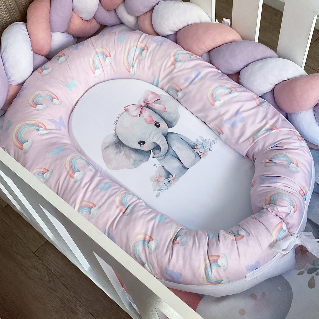 Cot Bedding - Rainbow Elephant Set 02