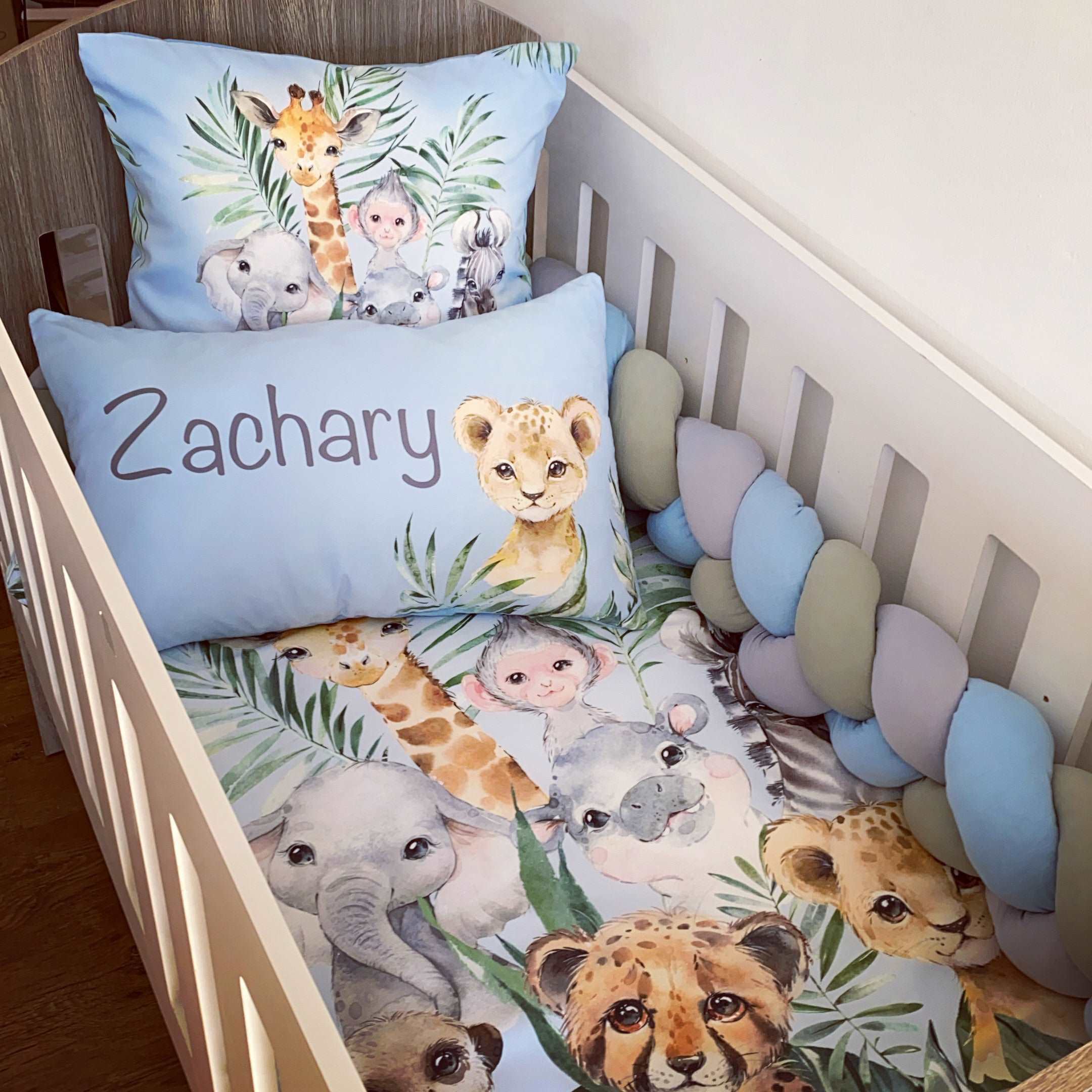 Cot Bedding - Blue Safari Set 02 baby boy nursery linen set South Africa