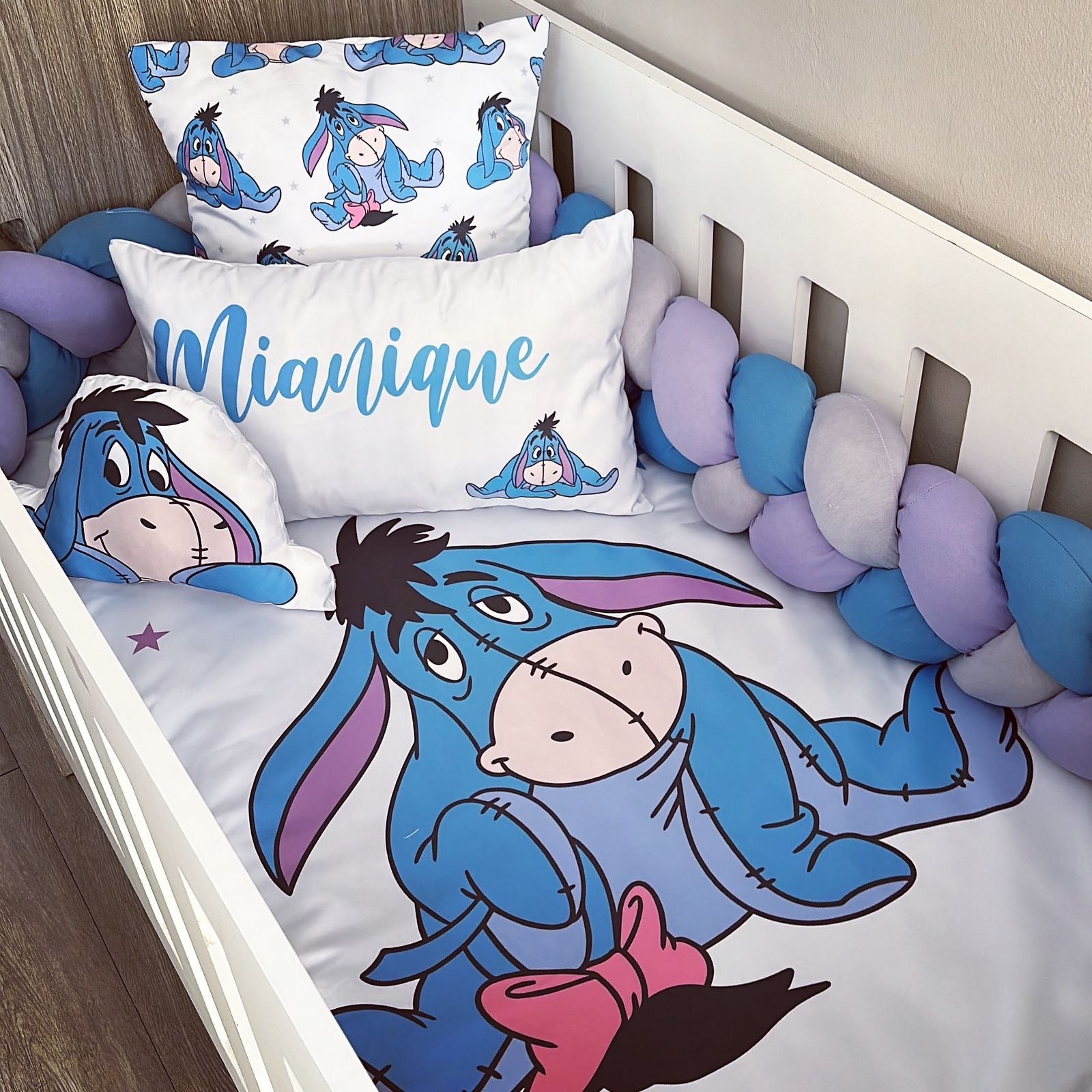 Cot Bedding - Blue Eeyore Set 01 baby neutral nursery linen set South Africa
