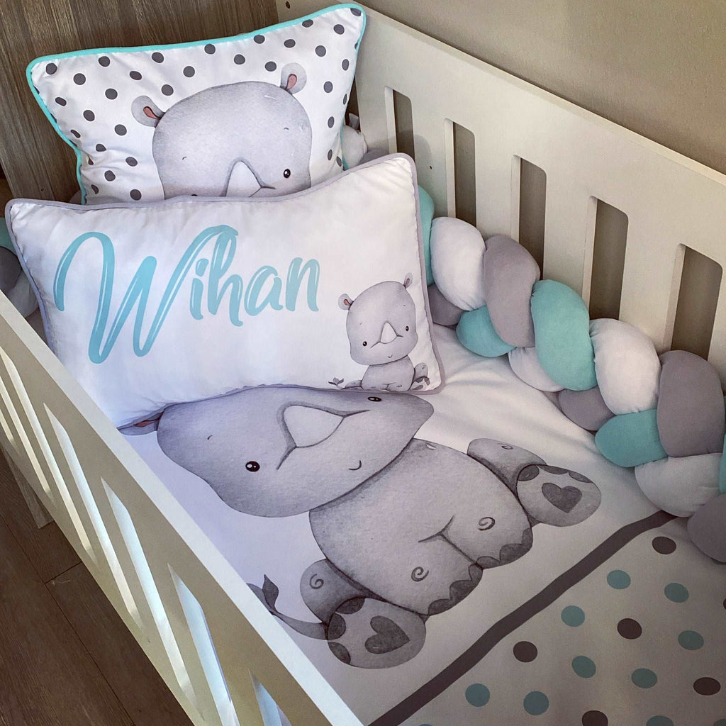 Cot Bedding - Blue Rhino Set baby boy nursery linen set South Africa