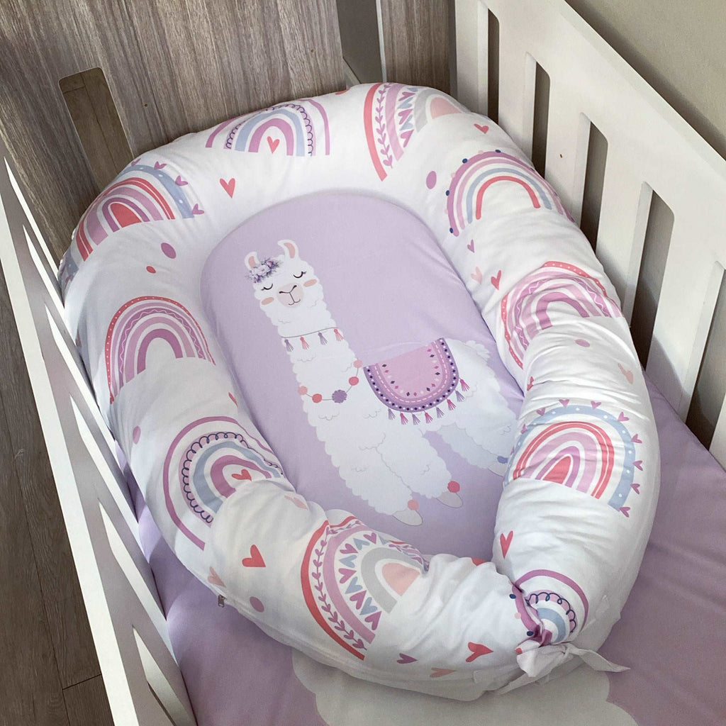 Cot Bedding - Lilac Llama Set 01