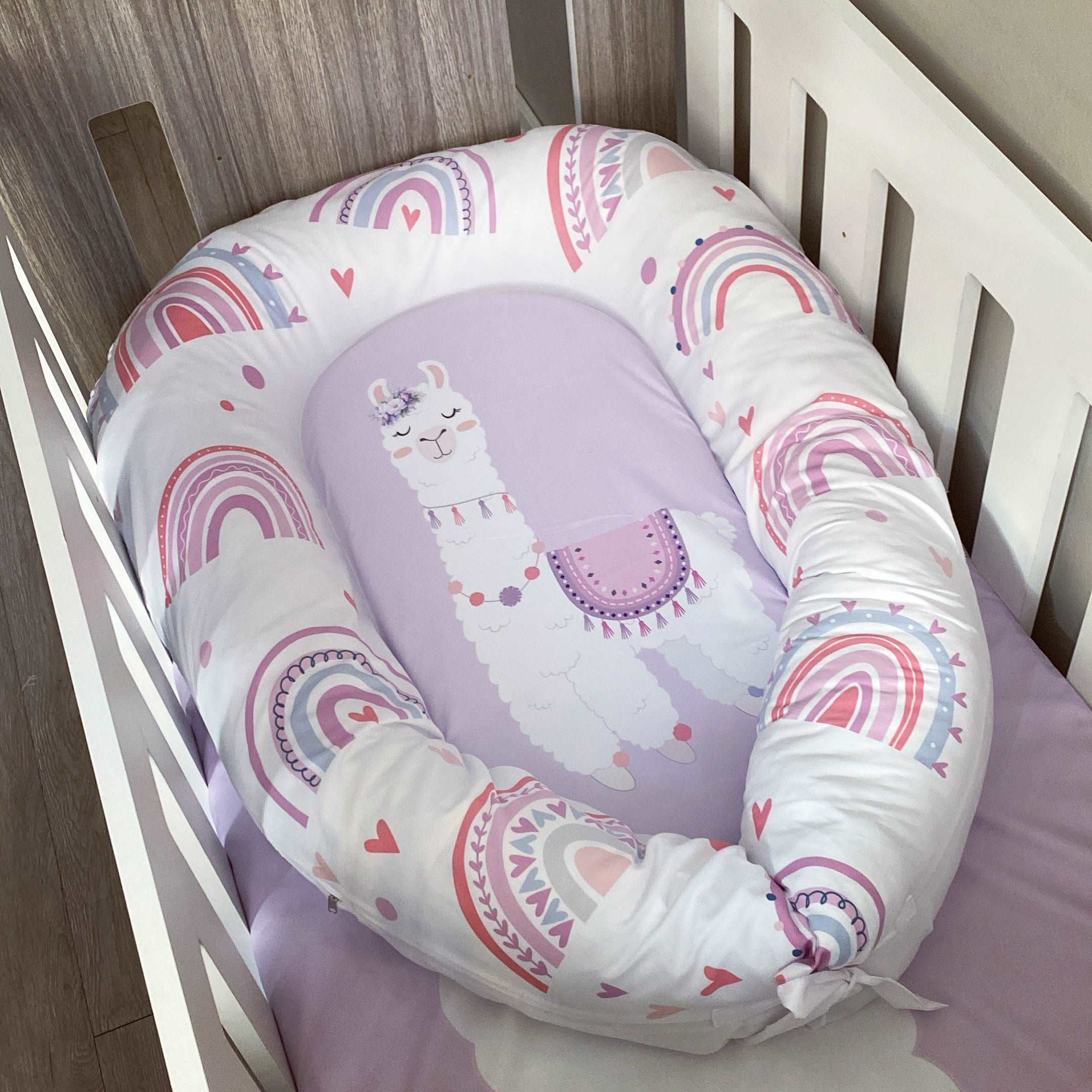 Cot Bedding - Lilac Llama Set 01