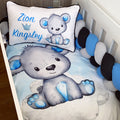 Cot Bedding - Blue Bear Set 03 baby neutral nursery linen set South Africa