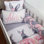 Cot Bedding - Pink Bunny Set 08