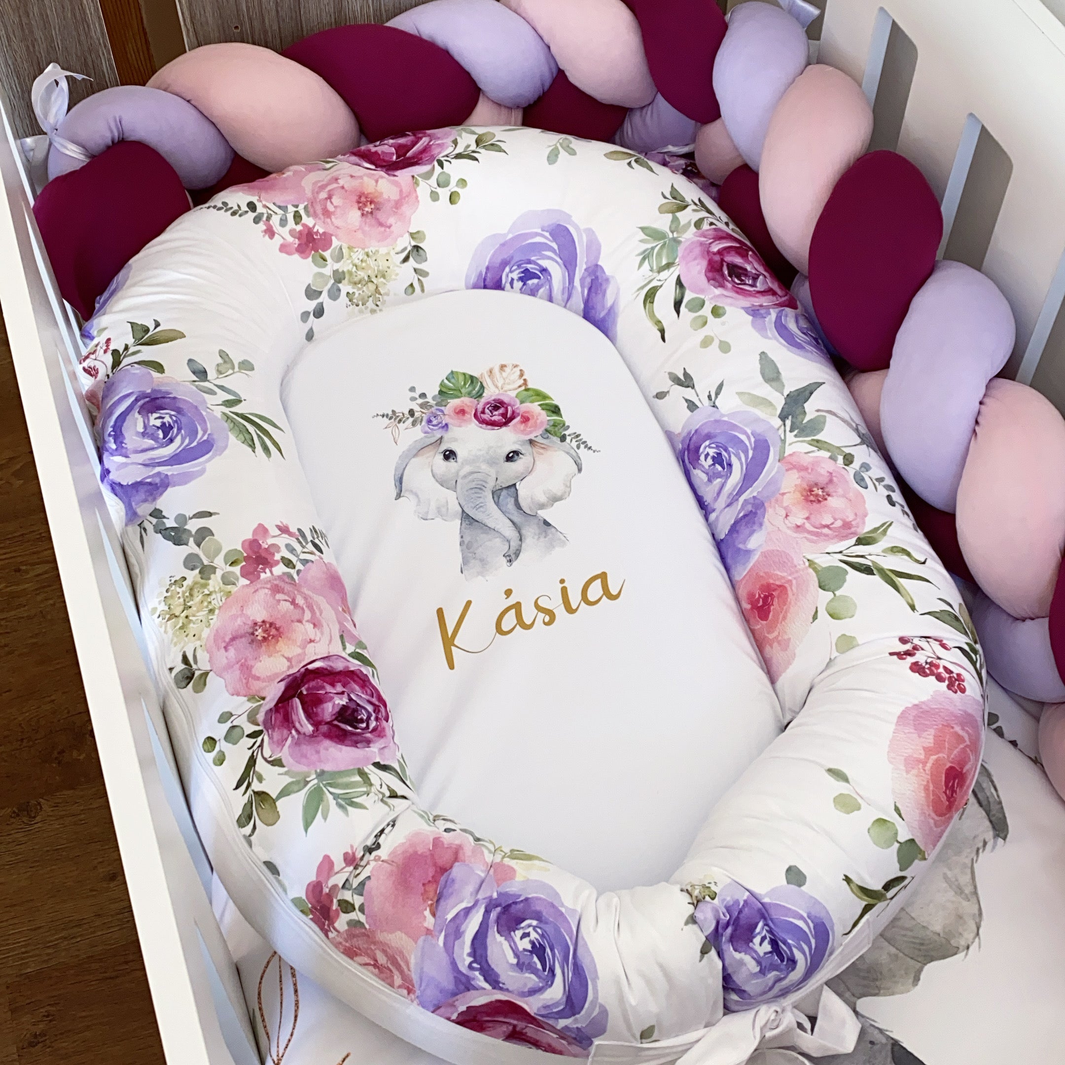 Cot Bedding - Pink Elephant Set 33
